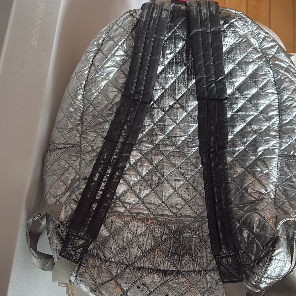 MZ Wallace Silver Quilted Backpack - Picture 13 of 13
